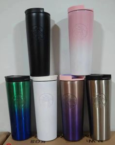 Tumblers Kahve Taşınabilir Su Kupası 304 Paslanmaz Çelik Eşlik Eden Arabaya Çıkar Getli Gradyan Starbucks 401-500ml