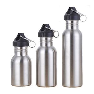 350 500 750Ml Stainless Steel Drinking Water Bottle Outdoor Travel Sports Riding Wide Mouth Drink Bottles Kettle Outdoor Tools3054