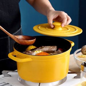 Soup Stock Pots 3L Ceramic Saucepan Cookware Classic Colorful Enamel Casserole Dutch Oven Nonstick Pan For Kitchen Cooking Dining Home 231213