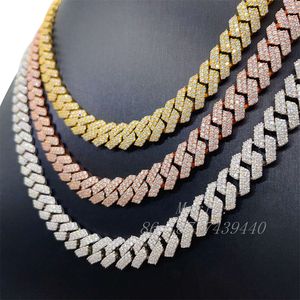 10mm Wide Luxury Necklace for Women Hip Hop Moissanite Cuban Chain Iced Out Jewelry Link