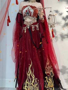 Etnik Giyim Festivali Arap Prenses Cosplay Kostüm Hint Göbek Dans Elbisesi Hanfu Kırmızı Set Parti Cadılar Bayramı Koustume 231212