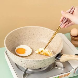 Pans Nonstick Skillet Frying Pan Durable Induction Cooker Wok Cooking Pot With Glass Cover Lid Deep Fryer Kitchen Cookware Set 231213