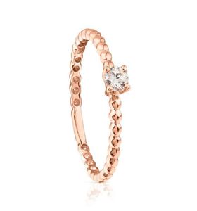 Andy Jewel Luxury Bear Ring Takı 925 STERLING Gümüş Ayı Yüzükler Pembe Altın Pırıltılar Elmasla Uygunluk