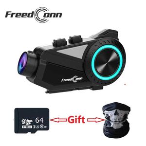 Motorcycle Intercom Freedconn R3 Bluetooth Motorcycle Helmet Intercom Headset WiFi App 1440P Motorbike Dash Cam Motor Auto DVR HeadphoneL231153