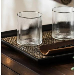 Бокалы для вина, японские вертикальные зерна, термостойкая стеклянная чашка для кофе, прозрачная пивная кружка для питья сока