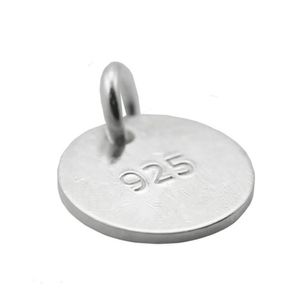 Beadsnice 925 STERLING Gümüş Damgalama Boşlukları Düz ​​Yuvarlak Boş Tag Charms için Bilezik Takılar Kolye Bütün 19 Gauge 6mm 12mm 6861038