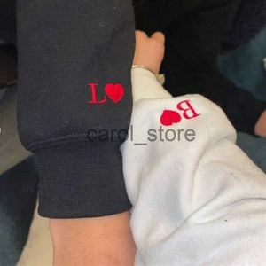 Erkek Hoodies Sweatshirts Özel Eşleştiren Çift Hoodies Kişiselleştirilmiş Evlilik Yıldönümü Başlangıç ​​Kalp Hoodie İşlemeli Sweatshirt Hediyeleri onun için J231213