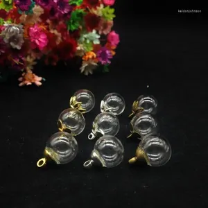 Kolye Kolyeleri 300SET/LOT 10mm Clear Ball Şekli Cam Globe 6mm Cap DIY Takı Bulguları Flakon Şişe Kabarcık Kapağı Dome