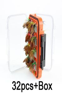 32Pieces Fly Fishing cazibesi Set Yapay Yem Alabalık Sinek Balıkçılık Yemleri Balıkçılık Kancaları Flyfishing Tackle Fly Box 9860179