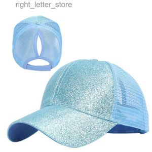 Бейсбольные кепки из хлопка, летние дышащие сетчатые шляпы унисекс, регулируемые шляпы Snapback, шляпа от солнца, яркая пудровая бейсболка с хвостиком F35 YQ231214