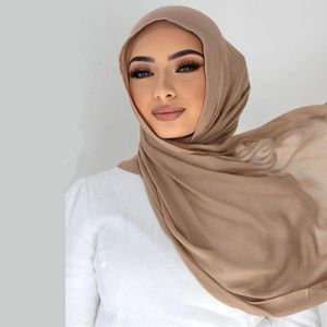 Hijabs Soft Light weight Shawl Rayon Scarf Hijab Viscose Hijab Scarf Double Stitches Edge Plain Cotton Modal Muslim Women Scarves 231213