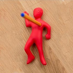 Masa Dekorasyonu Kırmızı Küçük Adam Kalem Ekle Komik Hediye Dekompresyon ve Duygusal Rahatlama Küçük Oyuncak Havalandırma Kalemi Kalem Tutucu
