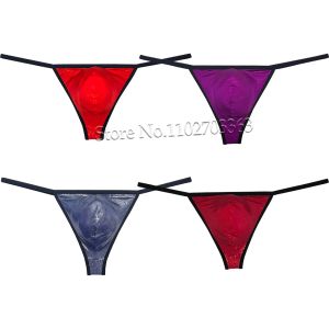 Erkekler Flaş Parlak Buz İpek Mini Bikini G-String Jockstraps Thong Spor Jersey Ücretsiz Pantolon iç çamaşırı