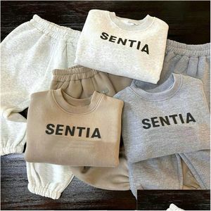 Clothing Sets Fashion Kids Sport Boys Girls Sweatshirt Pants Veet Warm 2Pcs Children Clothes Outfits Drop Delivery Baby Maternity Dhx1Y