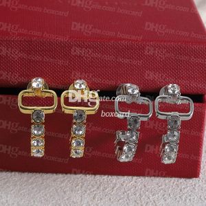 Fashion Jewelry Luxury Crystal Women Earrings Studs Designer Diamond Chic Earrings With Box Sets