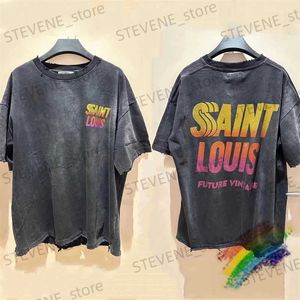 Erkek Tişörtleri Yıkanmış Saint Louis Sunset Crystal T-Shirt Erkek Kadınlar 1 1 Yüksek Kalite Yok Tasarım Büyük Boy Tee Teat T231214