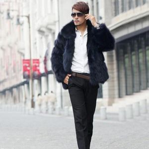 Erkek Ceketler Erkekler Tilki Kürk Matar Kış Dış Giyim Düz Renk Moda Atmosfer Sıradan Sıcak Kürk Matarları Artı Boyut S ~ 3XL 231213