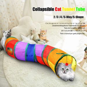 Pet Kedi Tüneli Tüp Kedi Oyuncakları 2/3/S-Yolu Katmanlı Kedi Tünelleri Kapalı Kediler Kitty Tüneli Sıkılmış Kedi Peek Delik Oyuncak Top