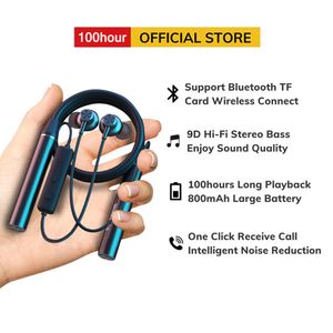Earphone 100 Hours Play Music Wireless Bluetooth Neck-mounted Foldable Headset Heavy Stereo Bass Sport Earbuds