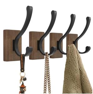 Деревянные настенные крючки для подвешивания, настенные деревянные крючки для полотенец в деревенском стиле, сверхмощные крючки для полотенец, крючки для пальто, шапки для полотенец