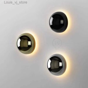 Gece Işıkları Nordic Modern Tasarım İç Yuvarlak Duvar Sconce Lambası Banyo Yatak Odası Başucu Merdiven Çocuk Odası Dekor LED GECE IŞIK FİKİLE YQ231214