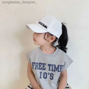 Visorlar Ebeveyn-Kids Sun Hat Kadınların Açık Hava Sporları Bağlı At kuyruğu Beyzbol C Boş Top Moda CS Sunvisor Kore Golf Şapkaları Childl231214