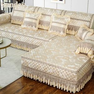 Stuhlhussen, klassische, luxuriöse Spitzen-Couchbezüge für Sofas, Jacquard, europäisches gestepptes Sitzkissen, Rückenlehne, Sofabezug, Universal-Rock, Handtuch, 231213