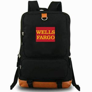 Wells Fargo backpack Bank Badge daypack Rich Design school bag Money Style packsack Print rucksack Leisure schoolbag Laptop day pack