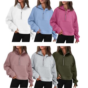 LU-088 Tasarımcı Hoodie Yoga Ceket Bayanlar Egzersiz Spor Paltosu Fitness Ceket Taysası Spor Giyim Üst Katı Zipper Spor Giyim Sıcak Satış