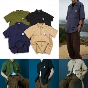Carhart tasarımcı erkek gömlekler iş kıyafetleri retro gevşek gündelik kadın klasik gömlekler varsity yaz nakışları carharttlys klasik tee iş gömlek asya boyutu