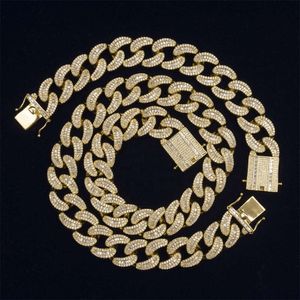 Men's Fashion Hip Hop Jewelry Custom Design Silver Baguette Shining Full Cz Iced Out Diamond Cuban Link Chain