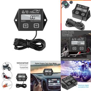 Otomatik Elektronik Araba Tach Saat Metre Motosiklet Metre Dijital Takometre Motoru Su Geçirmez LCD Tekne Moto Moto Deniz İnme Motoru