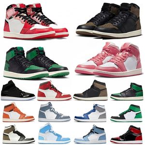 Jumpman Sapatos de Basquete para Homens Mulheres High 1s Sneakers Preto Branco Escuro Mocha 1 Universidade Azul Mid Sports Sneaker Treinadores Ao Ar Livre Treinador de Caminhada Tamanho Grande 13