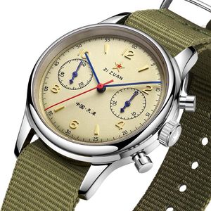 Bilek saatleri Havacılık Kronografını İzle 1963 Kuvars Erkekler için ST1901 Sapphire 38mm 40mm Erkekler için Otomatik Olmayan Makine