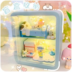 Depolama Kutuları Binler Kör Kutu Evi Ekran Anime Q Sürüm Figür Model Oyuncak Bebek Koleksiyonu Sahne Raf Düzenleyici Kılıfı Dimoo 231215