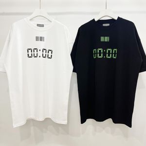 2023SS Moda Marka Vetements T-Shirts Barkod Zaman Dijital Baskı Tişört Erkekler için Sıradan Slogan Postit İmzası Gevşek Çok Yönlü T-Shirt