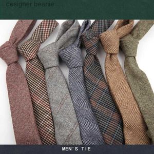Boyun bağları linbaiway vintage katı yün bağları erkekler için yüksek kaliteli ince takımlar kravatlar erkekler için yün örme boyun kravat