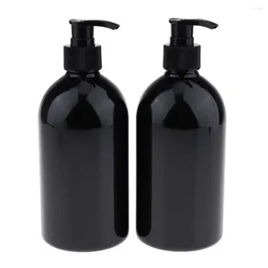 Makyaj Fırçaları 2 PCS/Doldurulabilir Boş Dayanıklı Amber Pet Saçma Kozmetik Şişe BPA- 500ml