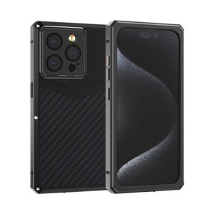 İPhone 15 Pro Max 14 13 Pro Cam Film Zırh Cameral Lens için Orijinal Karbon Fiber Metal Kılıf Tam Kapak
