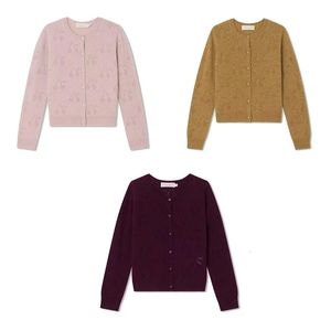 Pullover Bonpoint Autumn/winter Wool Knitted Cardigan Girl Cherry Hollow Long Sleeve Sweater Baby Children's Top 231215