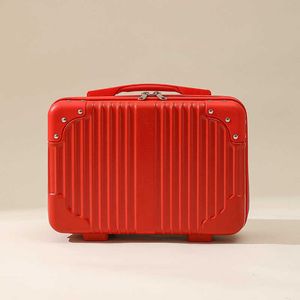 Valises version coréenne petite valise avec boîte de maquillage d'emballage de stockage de cadeau de 14 pouces, mini boîte de voyage 231215