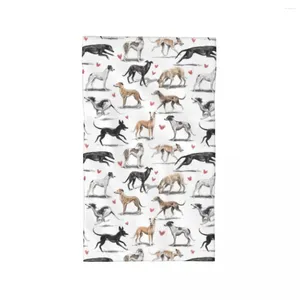Полотенце Kawaii с рисунком борзых, дышащие хлопковые полотенца для лица, быстросохнущие, Lurcher Whippet, борзая, для собак, полотенца для бассейна