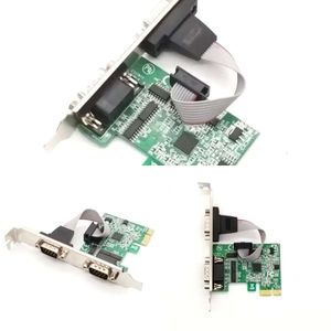 New Laptop Adapters Chargers PCIe Dual Serial Expansion Card Chip AX99100 2 Port Industrial DB9 COM RS232 Converter Adapter Controller for Desktop PC