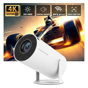 Projektörler Magcubik Projektör HY300 4K Android 11 Dual WiFi6 200 ANSI ALLWINNER H713 BT50 1080P 1280720P Ev Sineması Açık Mekan Projetor 231215