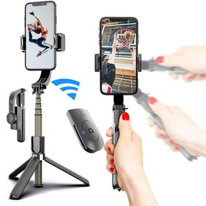 Tutucular L08 Cep telefonu için el tipi gimbal stabilizatör tripod akıllı telefon Selfie çubuk tutucu ayarlanabilir kablosuz video kayıt stander