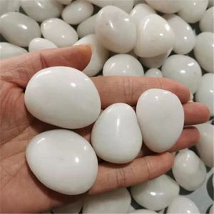 Bahçe Dekorasyonları 500g 35cm Açık Bahçe Bahçe Dekorasyonu Beyaz Taş Beyaz Büyük Doğal Yüksek Floss Pebbles Balık tankı çakıl 231216