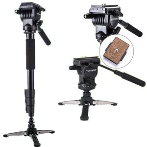 Aksesuarlar Yunteng VCT588 Tripod Monopod Çıkarılabilir Tripod ile Uzatılabilir Teleskoping Kamera Kamera için Temel Sıvı Drag Kafası