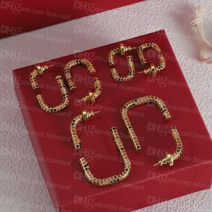 2.5CM 3CM 4.5CM Full Rhinestone Crystal Earrings With Box Package Classic Women Chic Earrings Studs For Party Wedding Club