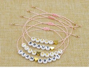 Braccialetti con ciondoli Y4QE 12 Pezzi/set Perline Piatte Lettera Bracciale da Polsino dell'Amicizia per Ragazze