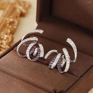 Dangle Küpeler YQ2023 Gerçek 18K Beyaz Altın AU750 0.998CT Doğal Pembe Safir Taş Taşları Kadınlar İçin Damla Doğum Günü Hediyeleri